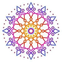 Mandala template colorful line style isolated vector