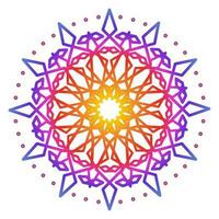 Mandala template colorful line style isolated vector