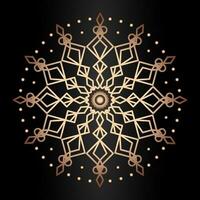 Mandala template gold line style isolated on black background vector
