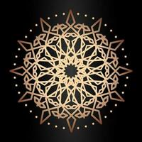 Mandala template gold line style isolated vector