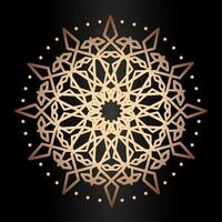 Mandala template gold line style isolated vector