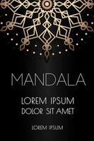 Mandala cover design template gold line style vector