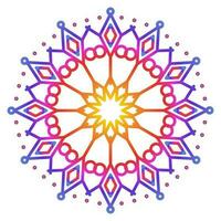 Mandala template colorful line style isolated vector