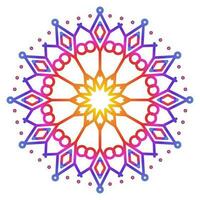 Mandala template colorful line style isolated vector