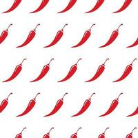 Chilli pepper pattern on white background vector