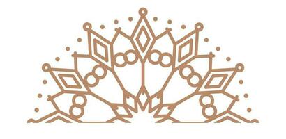 Mandala template gold line style isolated on white background vector