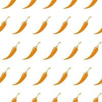Chilli pepper pattern on white background vector