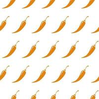 Chilli pepper pattern on white background vector