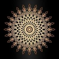 Mandala template gold line style isolated on black background vector