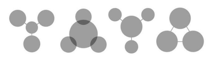 venn diagrama modelo infografía conjunto plano estilo vector