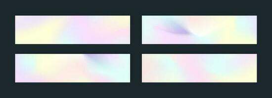 Holography banner set isolated on black background vector