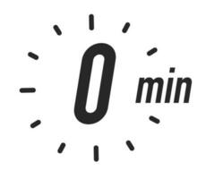 Timer icons 0 minutes vector black color