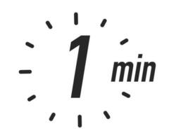 Timer icons 1 minute vector black color