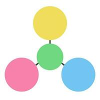 Venn diagram chart vector template color style