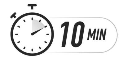 Timer icons 10 minutes vector black color