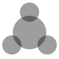 Venn diagram chart vector template gray color style