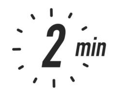 Timer icons 2 minutes vector black color