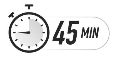 Timer icons 45 minutes vector black color