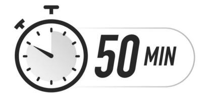 Timer icons 50 minutes vector black color