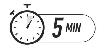 Timer icons 5 minutes vector black color