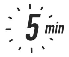 Timer icon 5 minutes vector black color