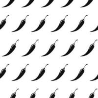 Chilli pepper pattern black color on white background vector