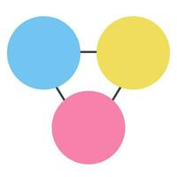 Venn diagram chart vector template color style