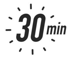 Timer icon 30 minutes vector black color