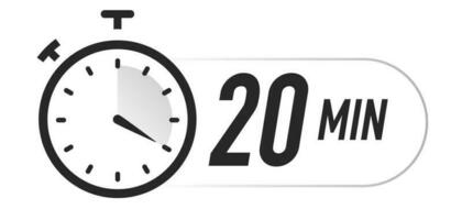 Timer icon 20 minutes vector black color