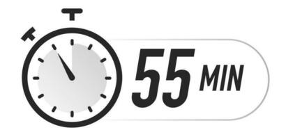 Timer icon 55 minutes vector black color