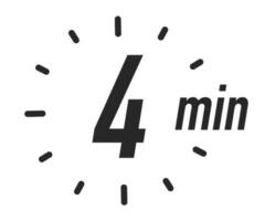 Timer icon 4 minutes vector black color