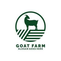 Goat farm logo design vector illustration. Livestock logo vector