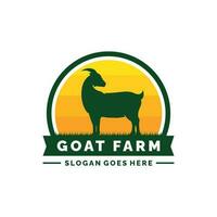 Goat farm logo design vector illustration. Livestock logo vector