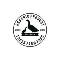 Duck farm logo design vector. Livestock logo vector