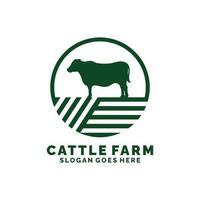 Cattle farm logo design vector illustration. Cow farm logo. Livestock logo vector