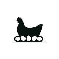 pollo huevos icono aislado en blanco antecedentes vector