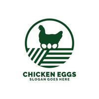pollo huevos granja logo diseño vector