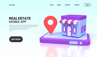 real estate concept illustration Landing page template for business idea concept background psd