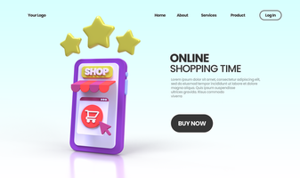 online shopping koncept illustration målsida mall för affärsidé koncept bakgrund psd