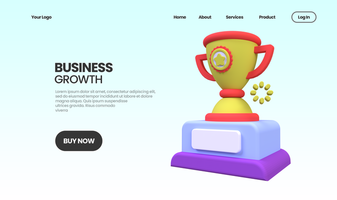 business growth concept illustration Landing page template for business idea concept background psd