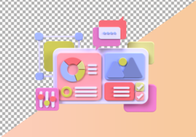 Web development for UI UX design concept illustration Landing page template business idea background psd