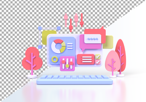 Web development for UI UX design concept illustration Landing page template business idea background psd