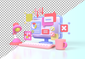 Web development for UI UX design concept illustration Landing page template business idea background psd