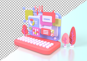 Web development for UI UX design concept illustration Landing page template business idea background psd