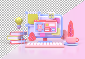 Web development for UI UX design concept illustration Landing page template business idea background psd