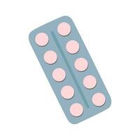 médico fármaco tableta de pastillas para aliviar enfermedad y dolor tratamiento vitamina, antibiótico, aspirina. realista burlarse de arriba de embalaje. vector