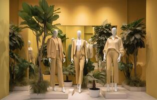 Modern clothing store with photo