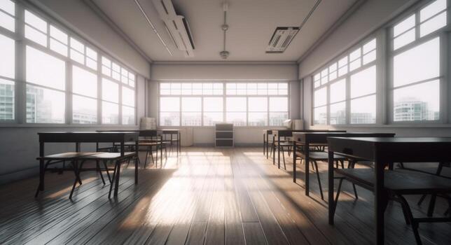 classroom interior with photo