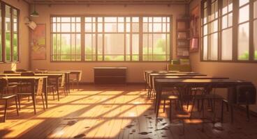 classroom interior with photo