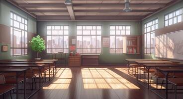 classroom interior with photo